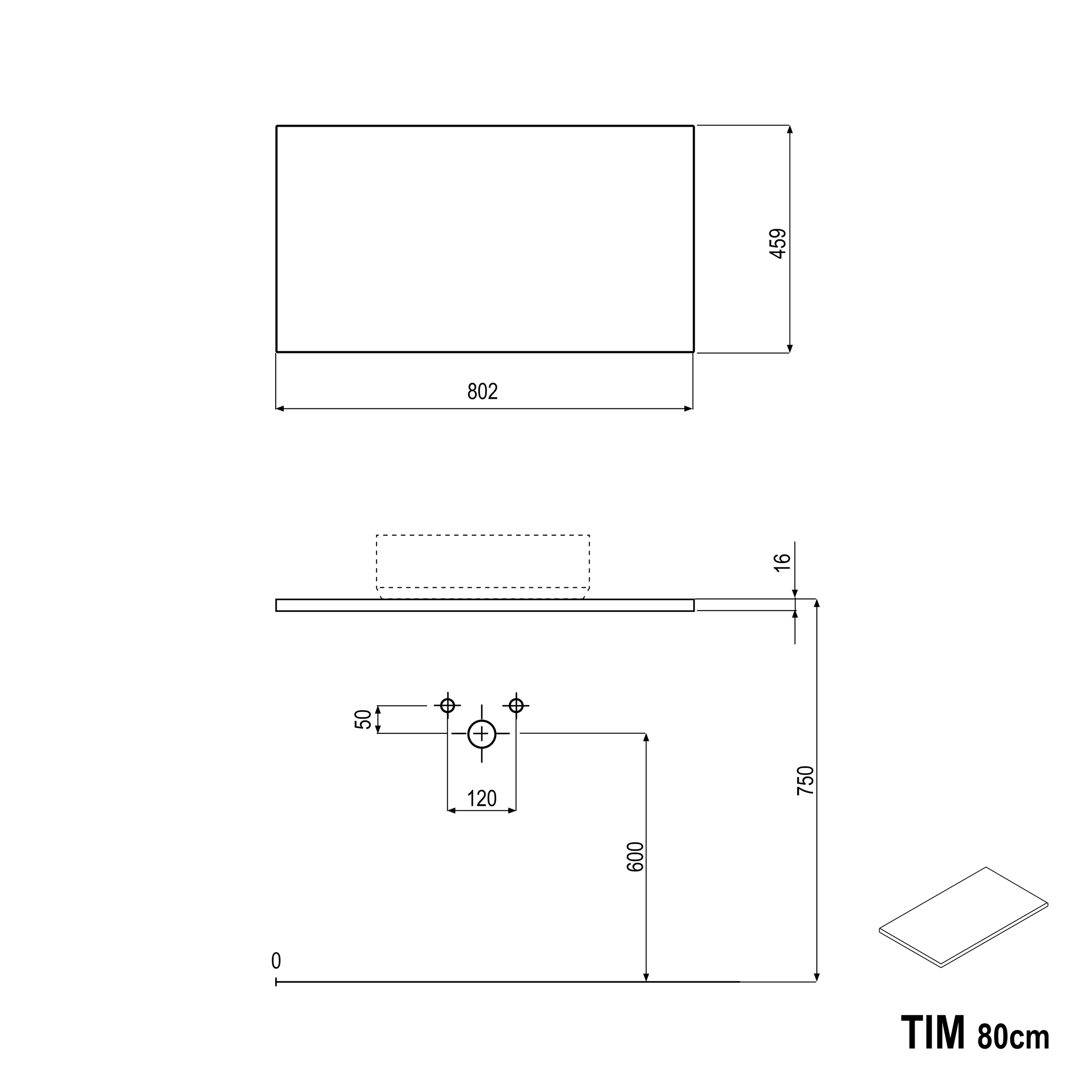 Underskåp TIM 80 cm