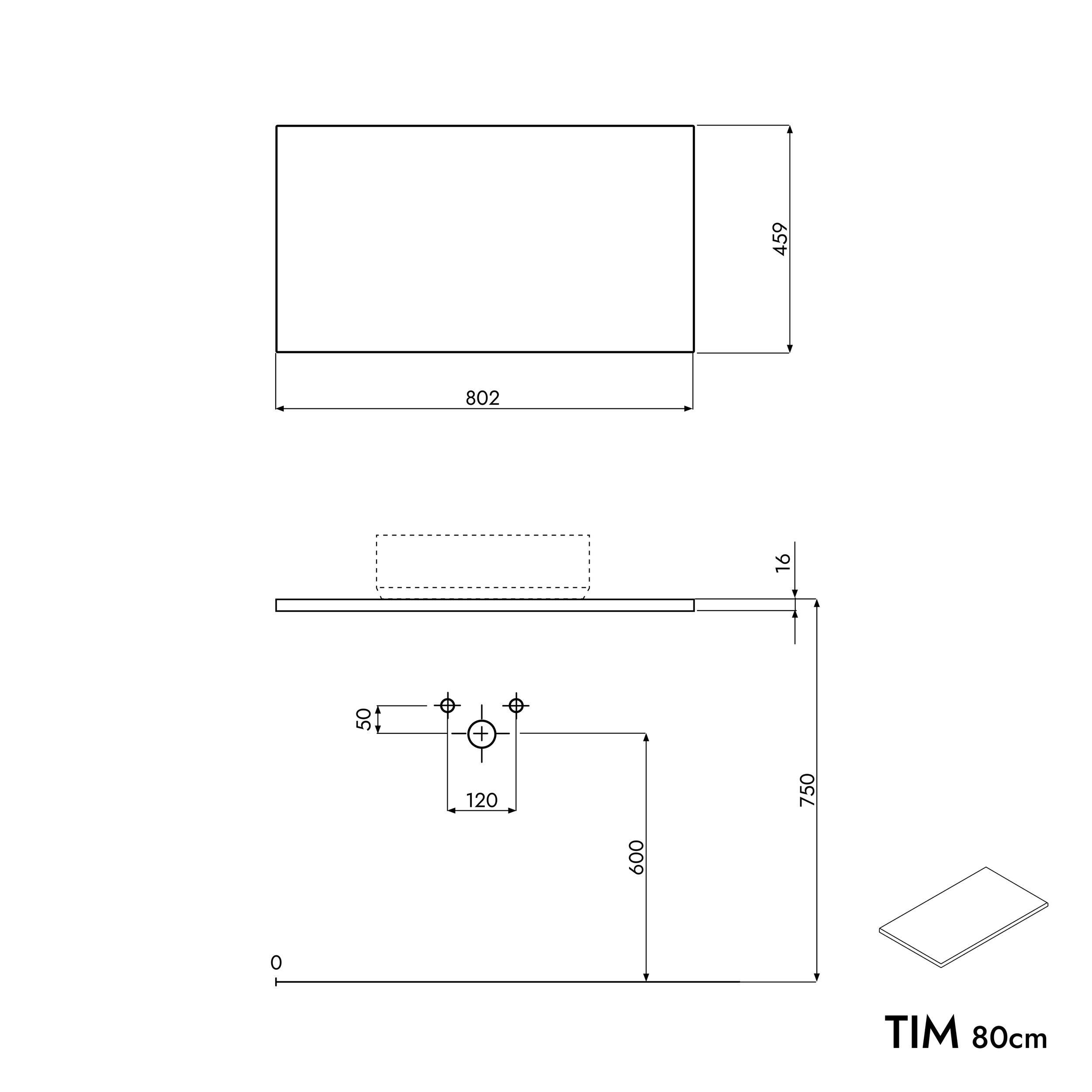 Underskåp TIM 80 cm