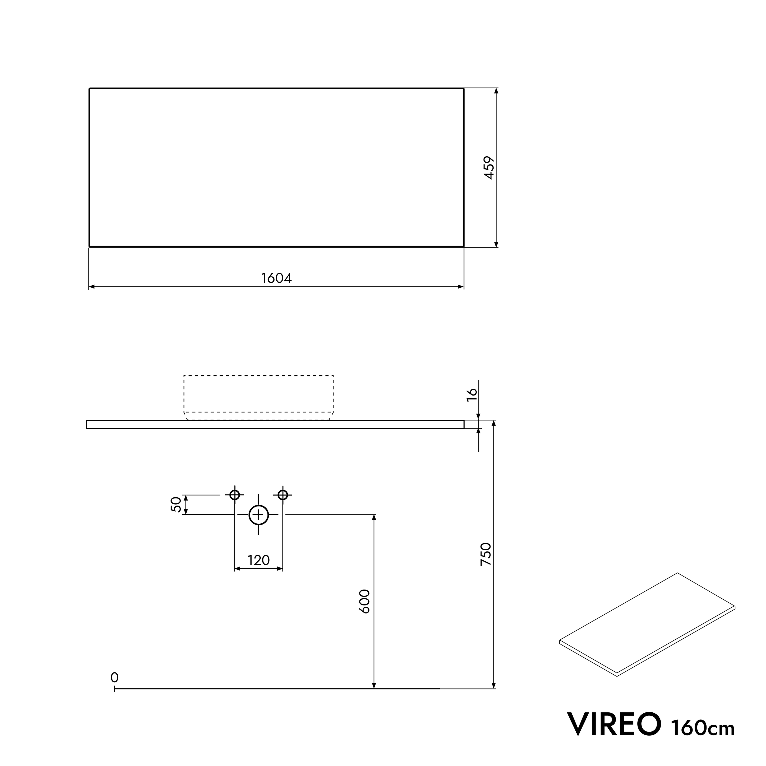 VIREO underskåp 160 cm