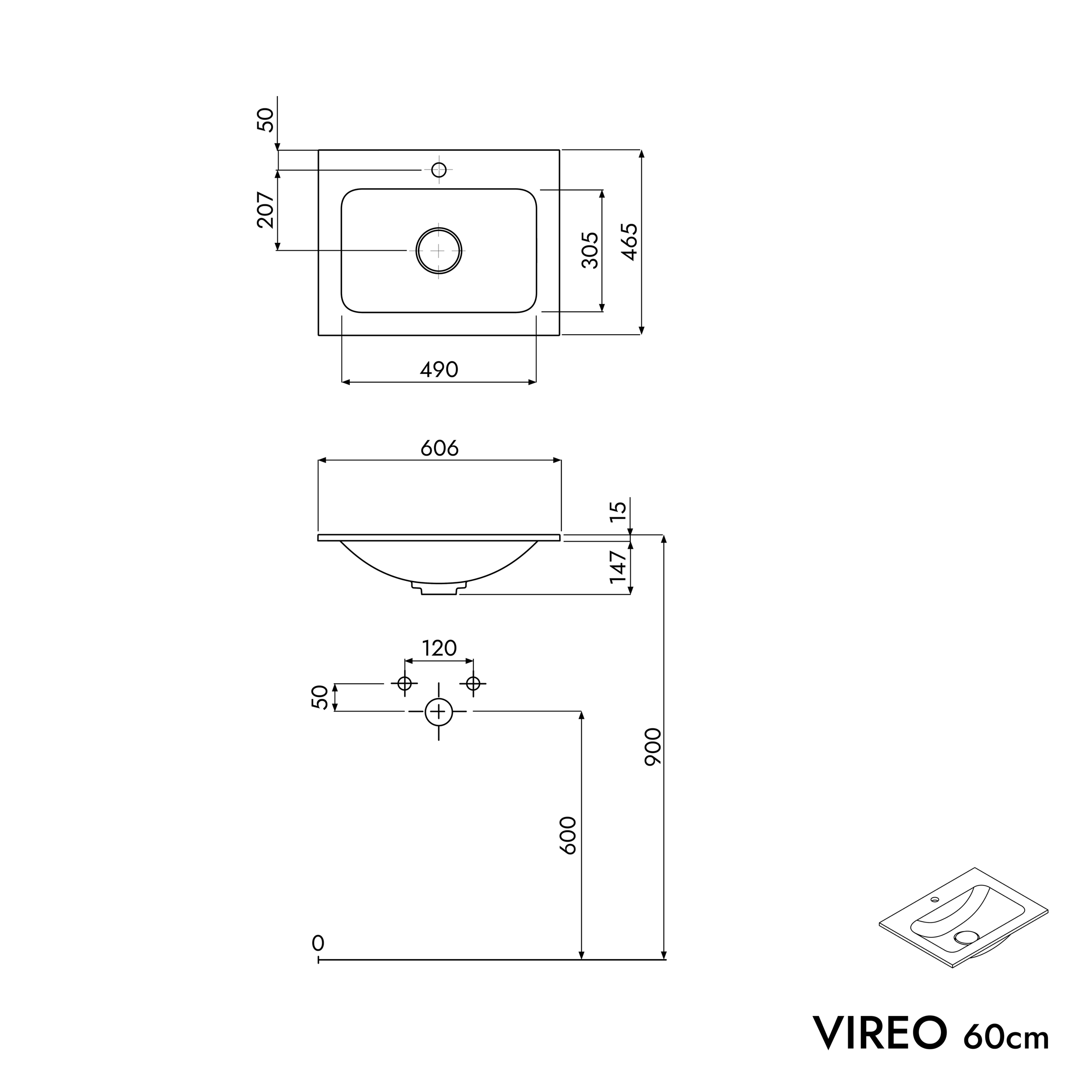 VIREO 60 cm underskåp