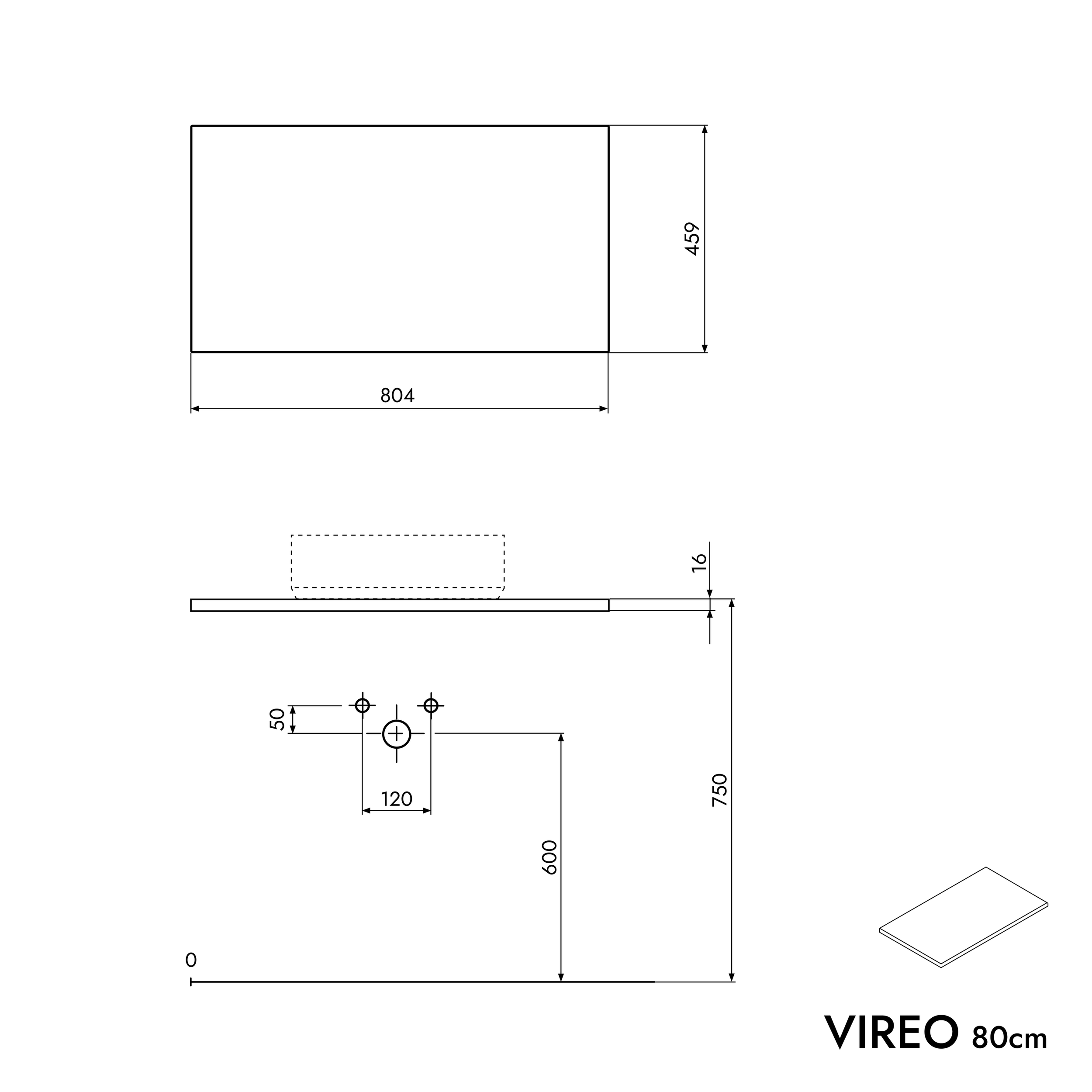VIREO badrumsmöbel underskåp 80 cm