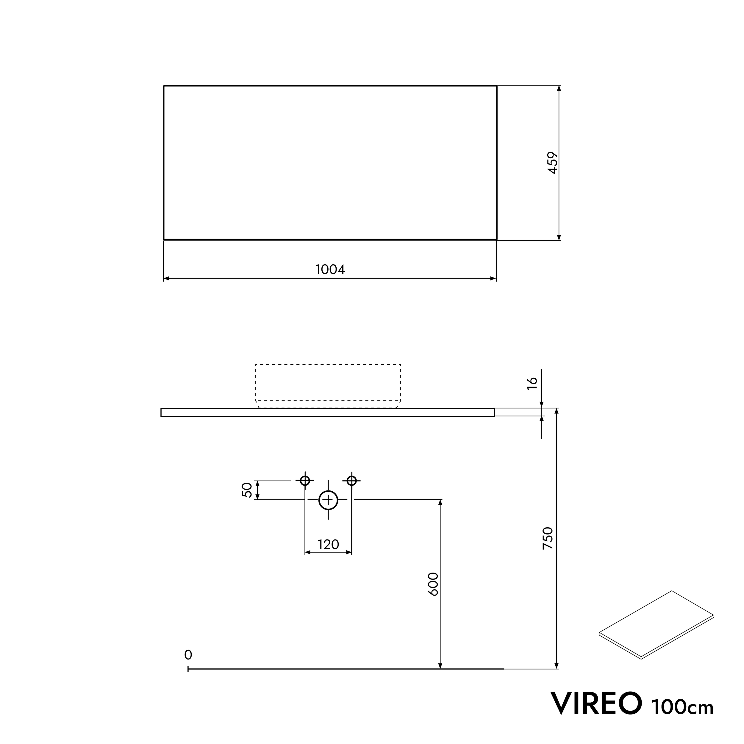 VIREO 100 cm underskåp