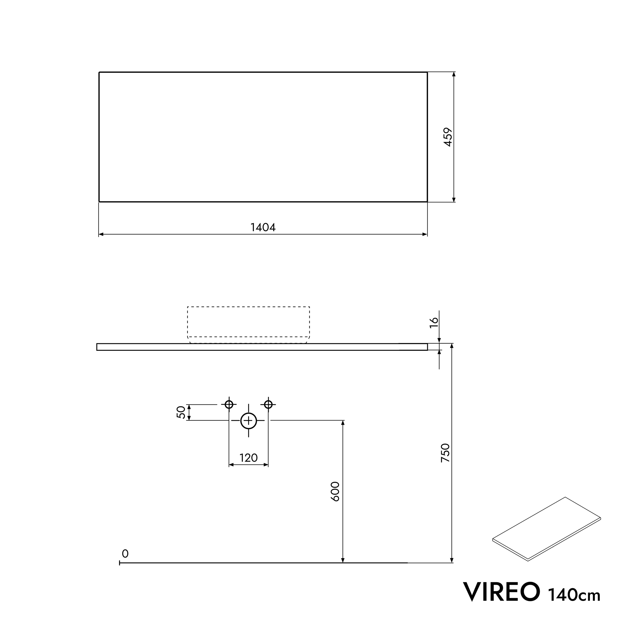 VIREO underskåp 140 cm