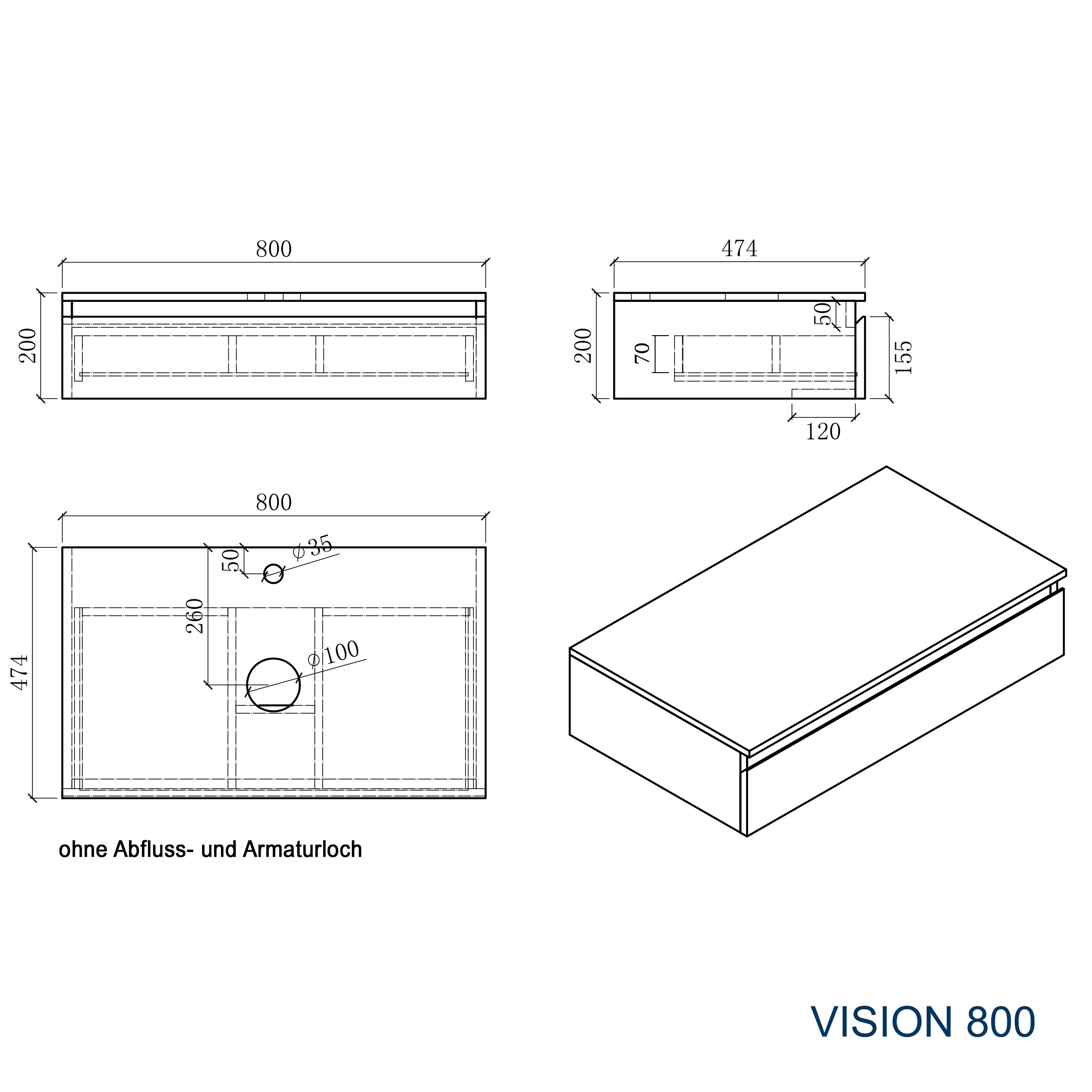 Badrumsmöbler Vision 800