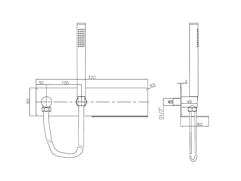 Duschset CZT050-1 i svart