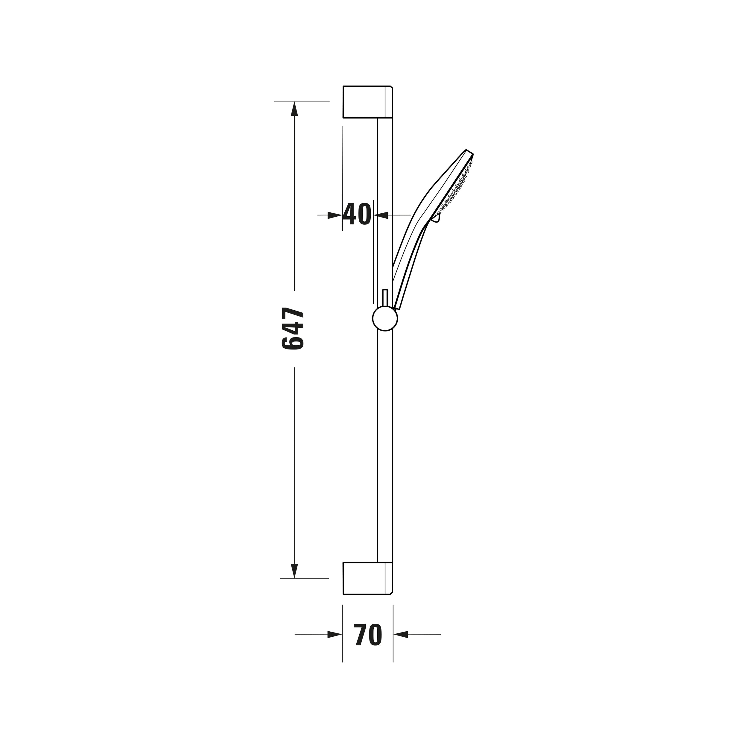 Duravit Tulum infälld duschblandare med duschhuvud - inkl. duschstång, vägganslutningsvinkel & Bluebox