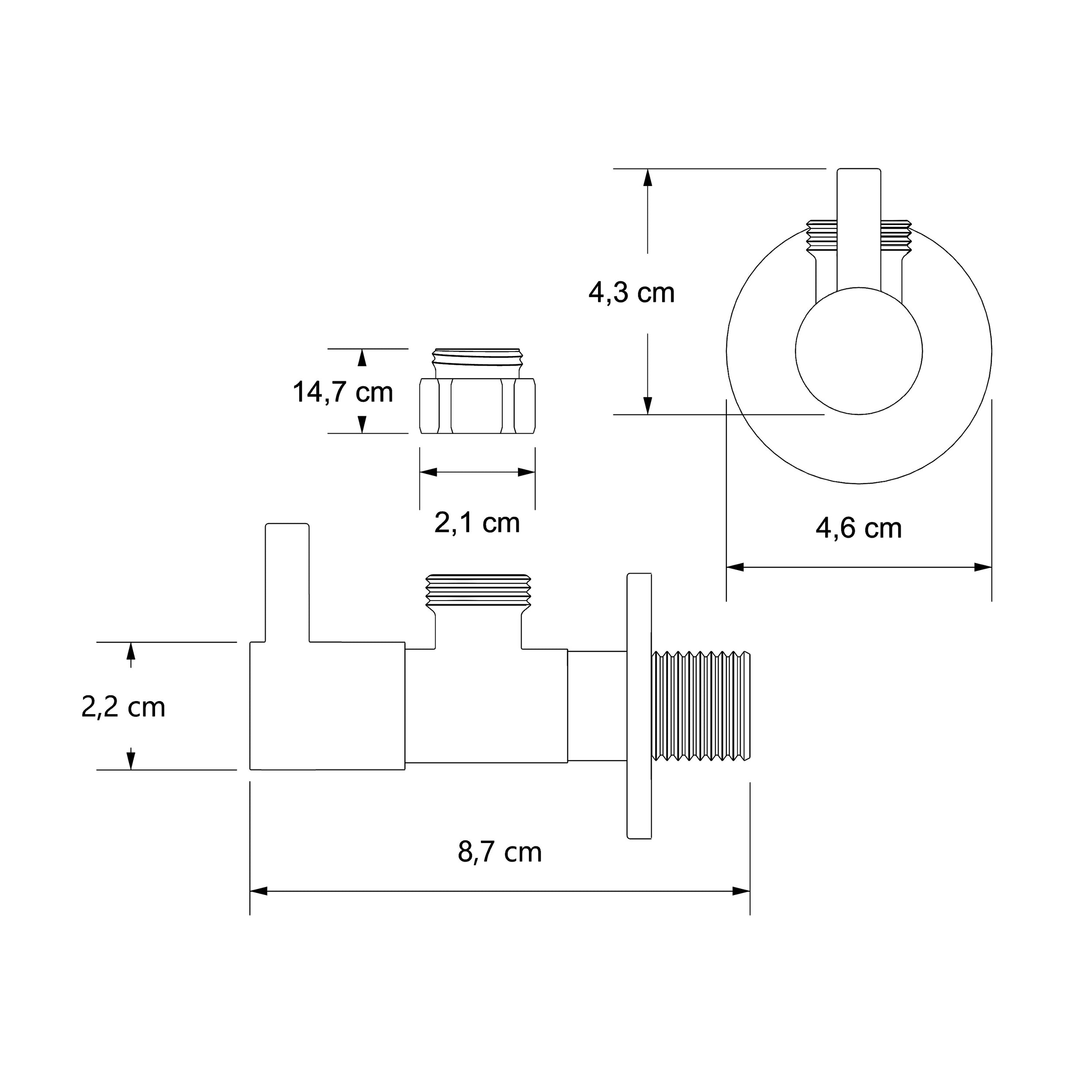 Design-vinkelventil 2-pack