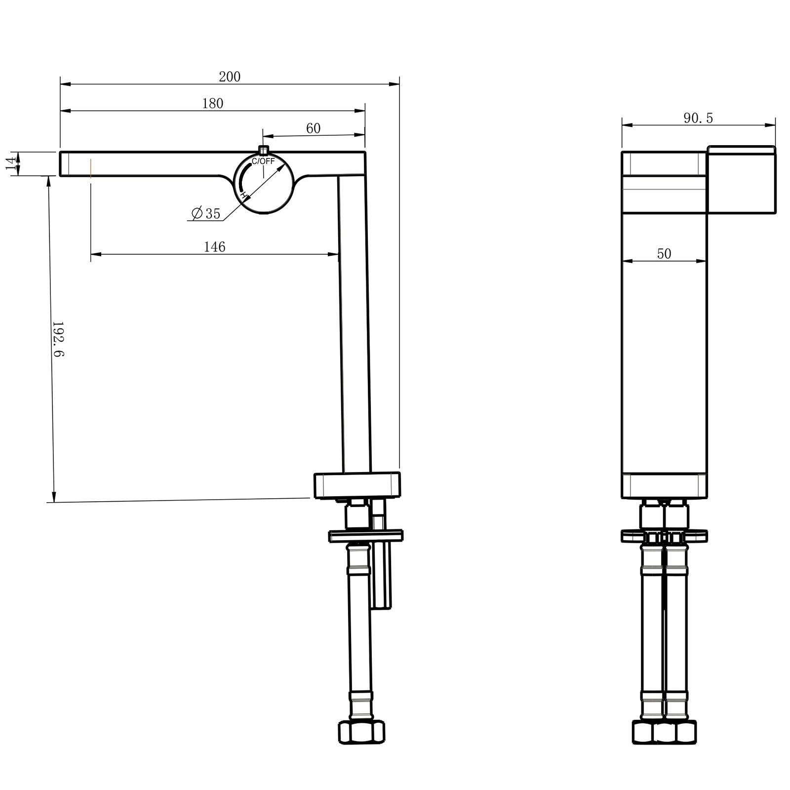 Design Tvättställsblandare - Badrumsblandare NT3220C